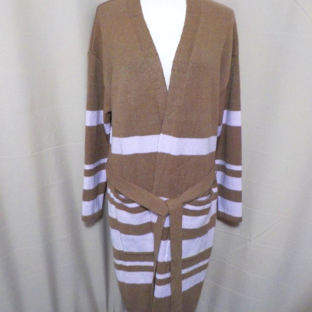 Twelfth Love Anthropologie Women's Brown & Pink Long Cardigan Sweater Size L